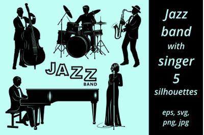 Jazz Band with Singer Silhouettes