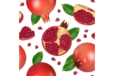 Pomegranate pattern. Fruits illustration for textile design decent vec