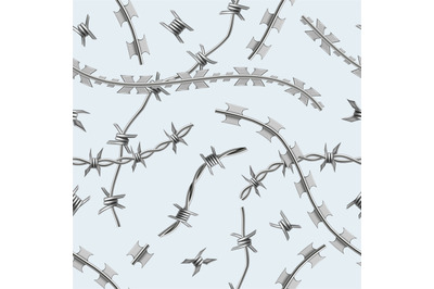 Barbed wire pattern. Barriers for prisons steel seamless templates dec