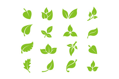 Bio leaf image. Green leaves organic vegan life healthy vector simple