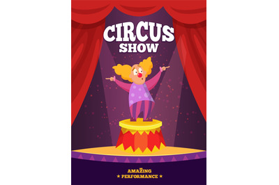 Circus show. colored entertainment placard invitation for circus show