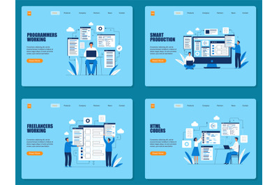Codders landing. freelance workers making programming code smart indus