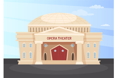 Opera building. authentic architectural object theatre building. vecto