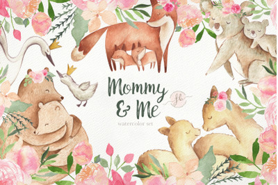 Mother&#039;s Day Watercolor Set cute animals