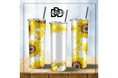 20 OZ Bleached Blank Sunflower Tumbler Wrap