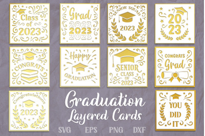 Graduation Papercut Cards Bundle 10 items