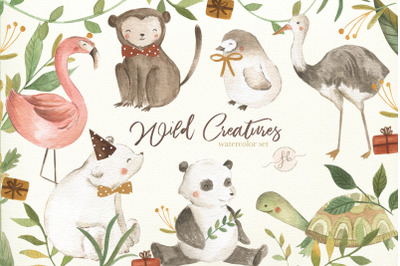 Wild Creatures animals watercolor set