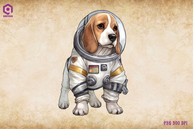 Beagle Dog Wearing Spacesuit