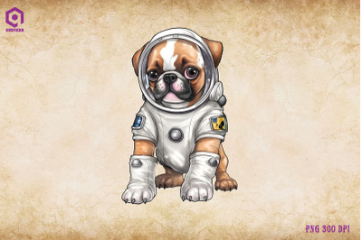 Boxer Dog Wearing Spacesuit