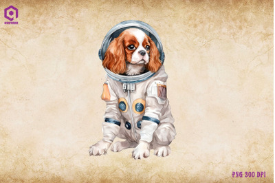 Spaniel Dog Wearing Spacesuit