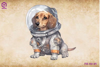 Dachshund Dog Wearing Spacesuit