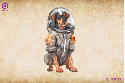 Doberman Pinscher Dog Wearing Spacesuit