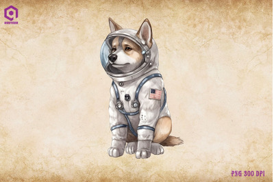 German Shepherd Dog Wearing Spacesuit