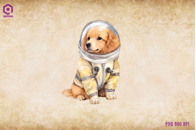 Golden Retriever Dog Wearing Spacesuit