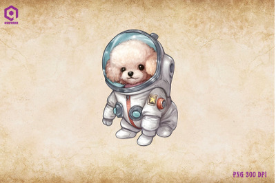 Poodle Dog Wearing Spacesuit