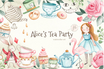Alice In Wonderland watercolor set