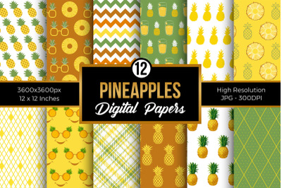 Pineapple Fruit Pattern Digital Papers