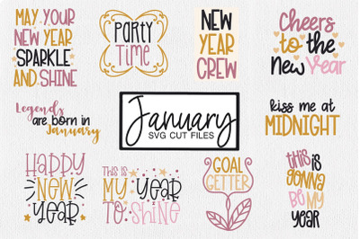January SVG Cut Files for Cricut | New Years Eve SVG