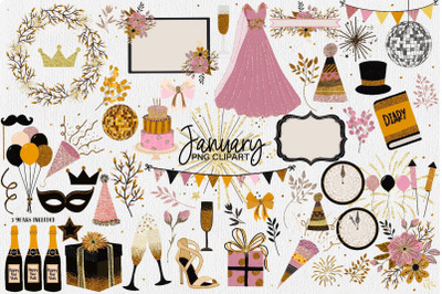 January clipart | New Years Eve Clipart