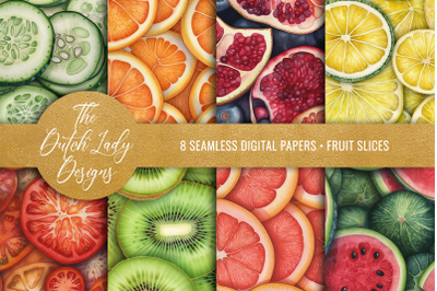 Fruit Slices Seamless Patterns