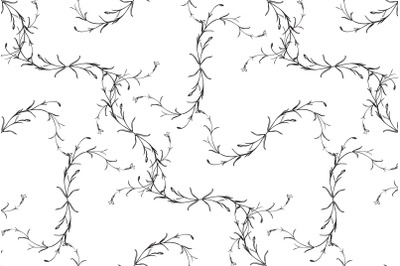 Botanical hand drawn floral seamless pattern. Spring plant vintage abs