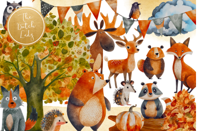 Autumn Animals Clipart Set