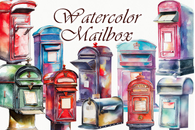Mailbox Watercolor Clipart
