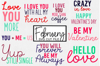 February SVG Cut File | Valentines SVG Cut File