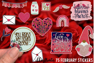 February Stickers for Cricut | Valentines Stickers