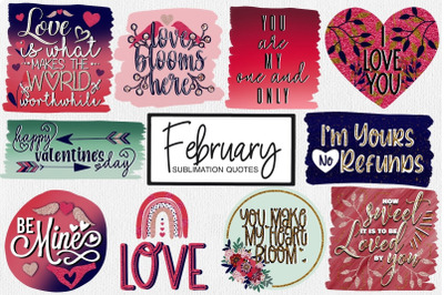 February Sublimation Quote Bundle | Valentines Sublimation