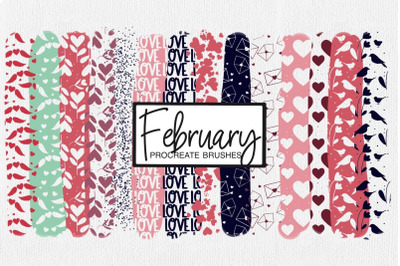 February Procreate Pattern Brushes | Valentines