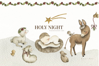 Nativity Scene Watercolor Set