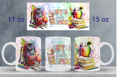 Teacher mug wrap design School mug sublimation png