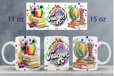 Teacher mug wrap design School mug sublimation png