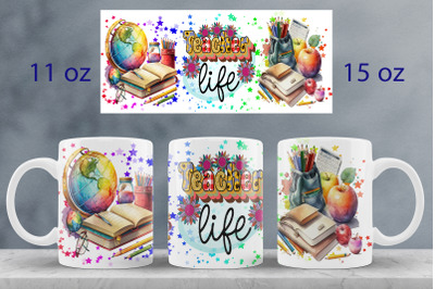 Teacher mug wrap design School mug sublimation png