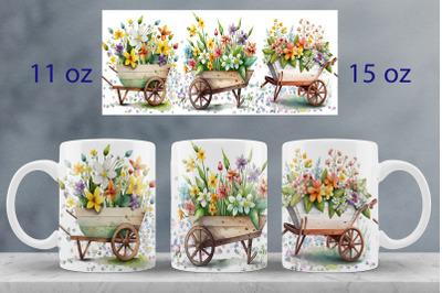 Spring mug wrap design Garten boots mug sublimation png