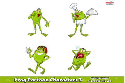 Frog Cartoon Mascot Characters 3