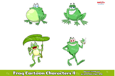 Frog Cartoon Mascot Characters 4