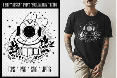 Cosmonaut, space and universe tattoo SVG/PNGJPEG/EPS