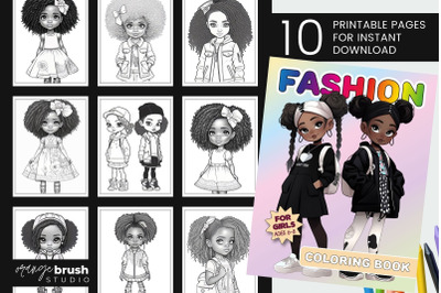Black Girl Fashion Coloring Book | Kids coloring pages