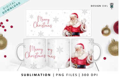 Santa Mug Wrap - Traditional Christmas Sublimation PNG