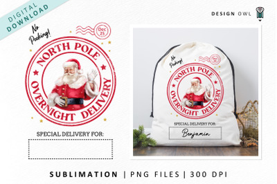 Traditional Santa Design - Gift Sack Sublimation PNG