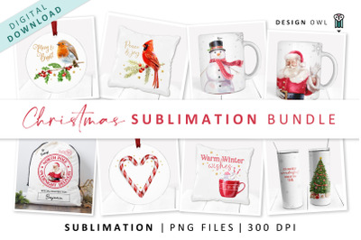 Traditional Christmas Sublimation Bundle PNG Files