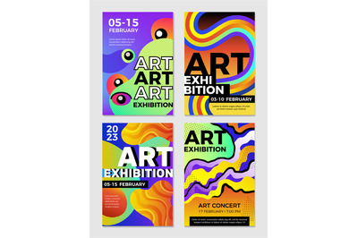 Exhibition poster. Art museum invitation placard with place for person