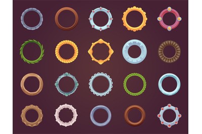 Circle form for game. Gui kit frames for game interfaces exact vector