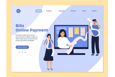 Bills people landing. Finance concept illustration business theme peop