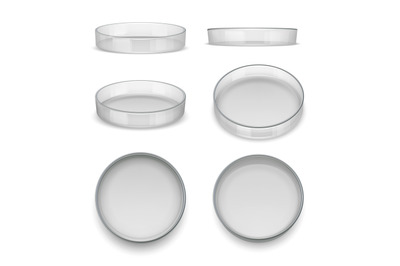 Petri dish. Round dish for analysis or laboratory experiments decent v