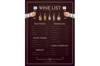 Wine menu. print design vector template with place for text