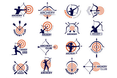 Sport archer. Business logo for archery sport club recent vector styli