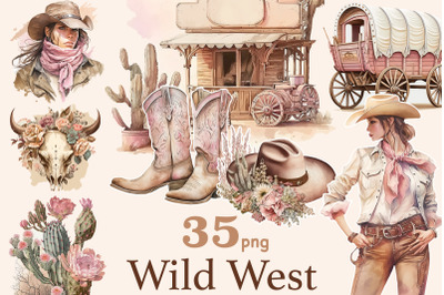 Western Girl Clipart | Wild West Illustration